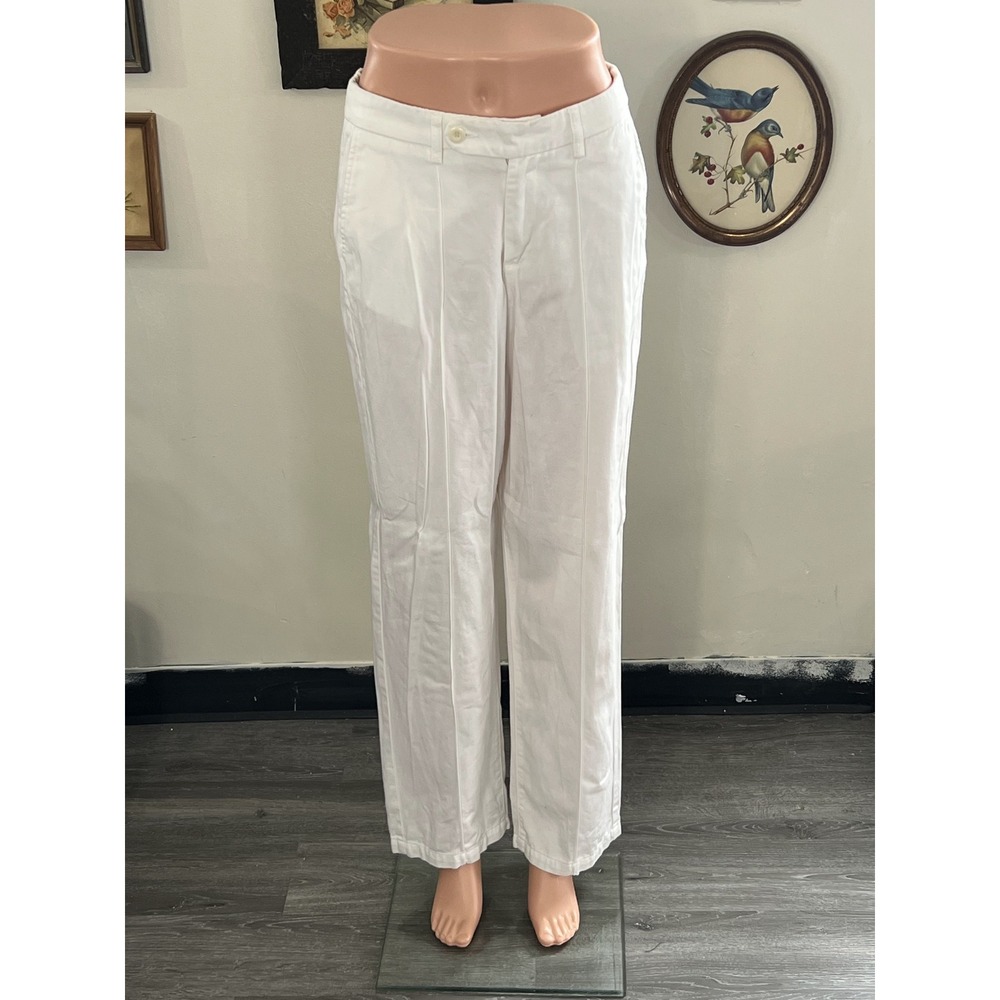 Dear Ermina White Tailored High Rise Straight Leg Trousers Pants Size XS